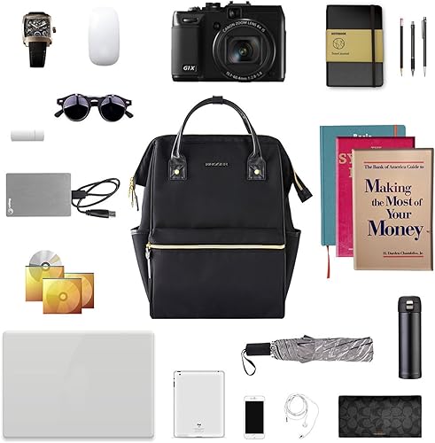 Miniatura 6 de KROSER Mochila para laptop de 17 pulgadas, elegante mochila repelente al agua, mochila informal para universidad con puerto USB, bolsa de trabajo de