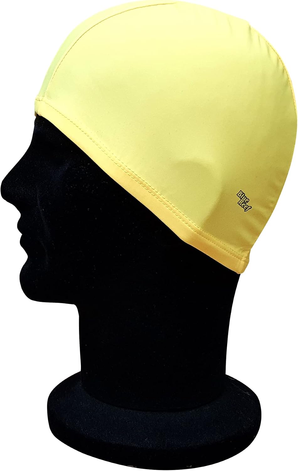 Blue Reef Elasticated Spandex Stretchy Anti Tear Easy Fit Plain Non Waterproof Deluxe Pull On Swimming Hat Swim Cap One Size Suitable For All Ages 3+ Years (Yellow)