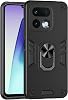 Funda compatible con Realme 16 Pro a prueba de golpes, con cubierta deslizante para cámara, soporte de anillo 360° compatible con soporte magnético para auto, protectora resistente - Negro 1