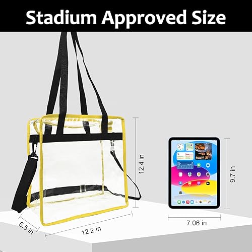 Miniatura 5 de emissary Bolsa transparente aprobada por el estadio Bolsa de asas transparente para mujeres, bolsas de plástico transparente con asas, bolsa de asas