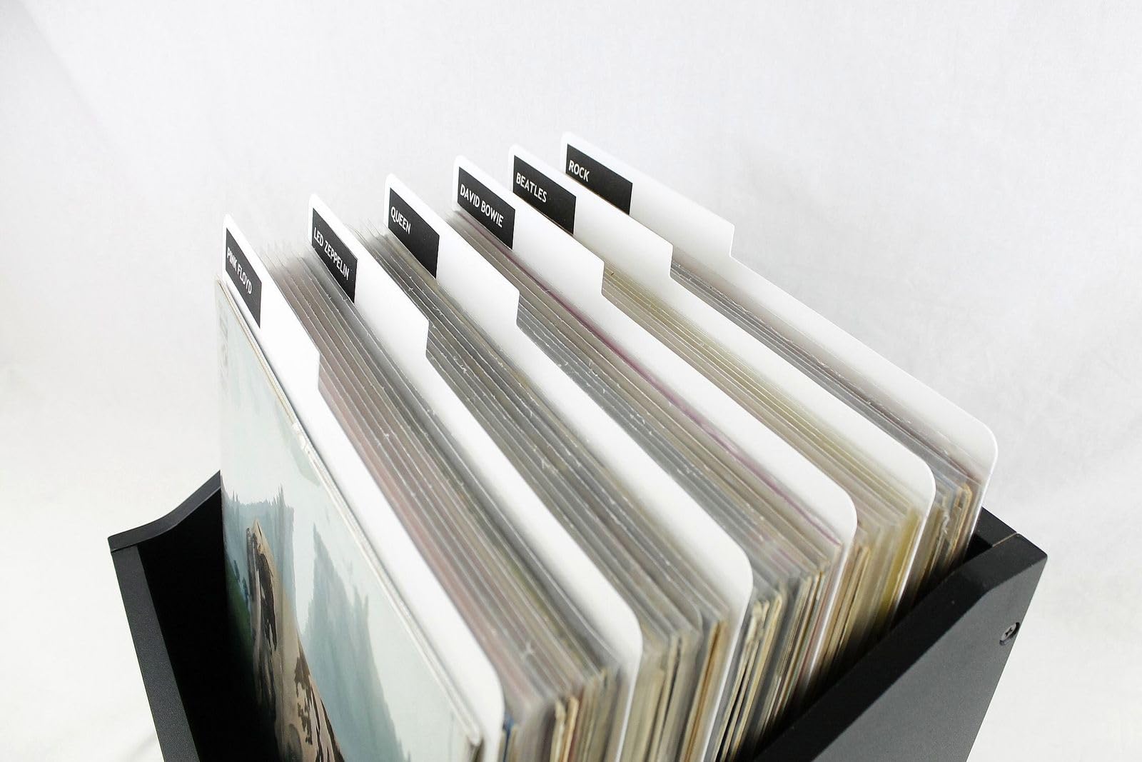 separatore divisore classificatore in PVC BIANCO con LINGUELLA per dischi in vinile formato LP 33 giri 12" Maxi Single (30)