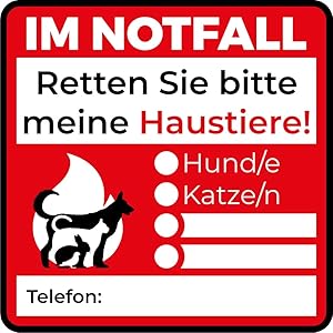 Mbs-Signs Notfallschild Haustierrettung 10x10cm