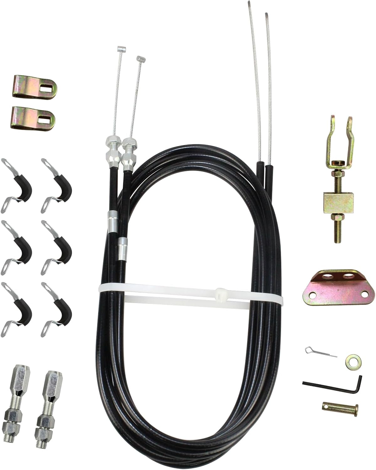 Universal Parking Brake Emergency Brake Cable Complete Kit or Floor Mount Units/Disc or Drum Brakes, 330-9371 140-14415-R