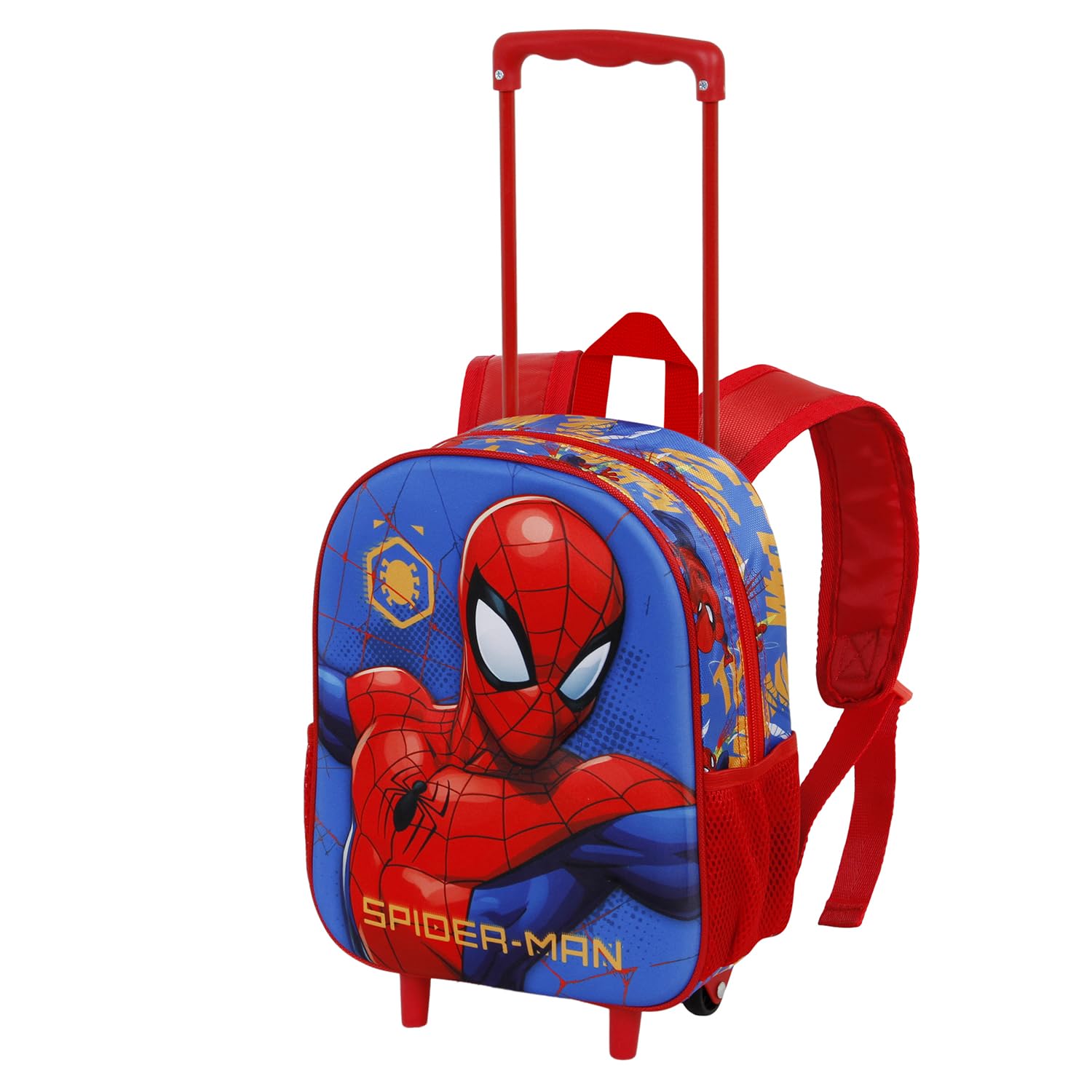 KARACTERMANIA Marvel Spiderman Leader-Mochila 3D con Ruedas Pequeña, Azul, 26 x 34 cm, Capacidad 12.5 L