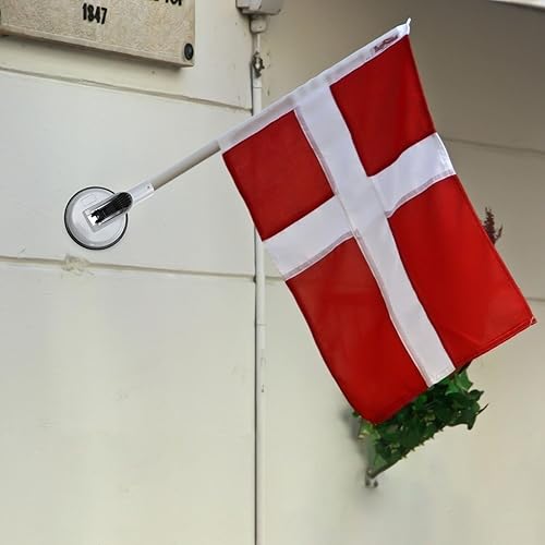 Miniatura 6 de DOITOOL Soporte de metal para poste de bandera, soporte para asta de bandera, soporte de ventosa para asta de bandera con ventosa, soporte para asta