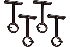 KXLife Ceiling Mounted Outdoor Curtain Rod Brackets - [Set of 4, Bronze]