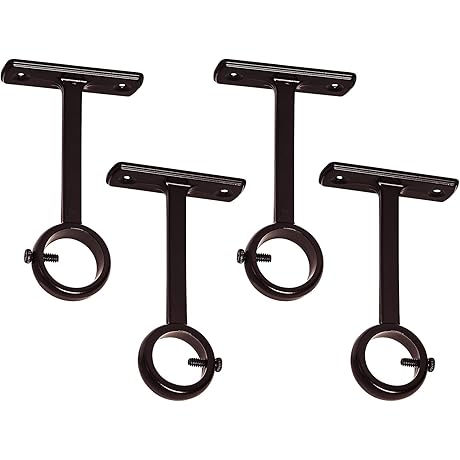 KXLife Ceiling Mounted Outdoor Curtain Rod Brackets - [Set of 4, Bronze]