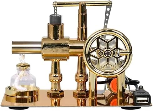 Sterling Engine Kit, Balanced Single Cylinder Hot Air Model with USB Light for Physical Science Experiments for Teens and Adults