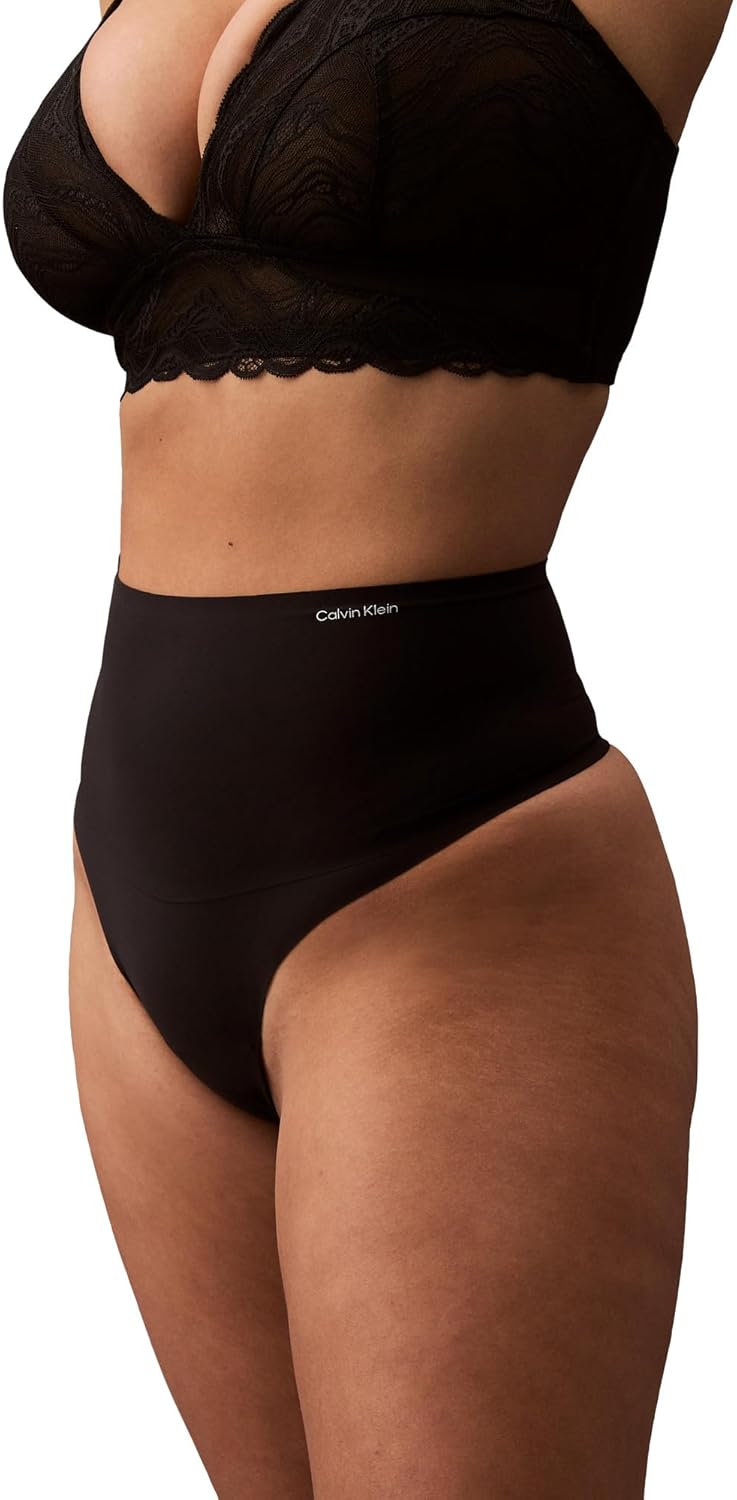 Calvin Klein womens Shapewear Second Skin Smoothing High-waist Thong Panty - Image 3
