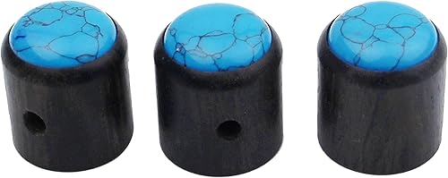 Guyker Perillas de control de potenciómetro de ébano para bajo y guitarra, con 0.236 in de diámetro. Ollas de eje, 3 piezas de repuesto de perilla