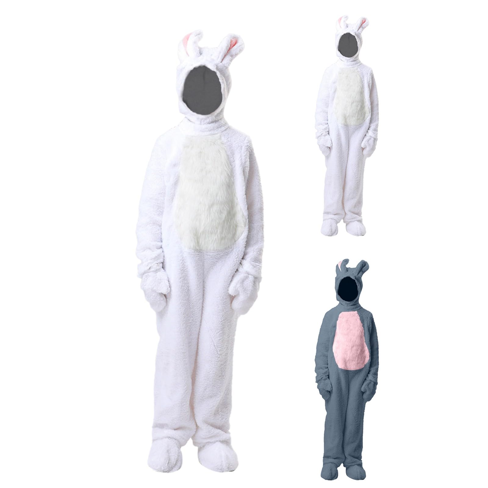 Kostium zajączka wielkanocnego dla dzieci, zwierzęcy, kombinezon z kapturem, królik, strój z rękawiczkami i ochraniaczami stóp, kostium dla dzieci, cosplay, fantazyjny kostium na wielkanocne parady i