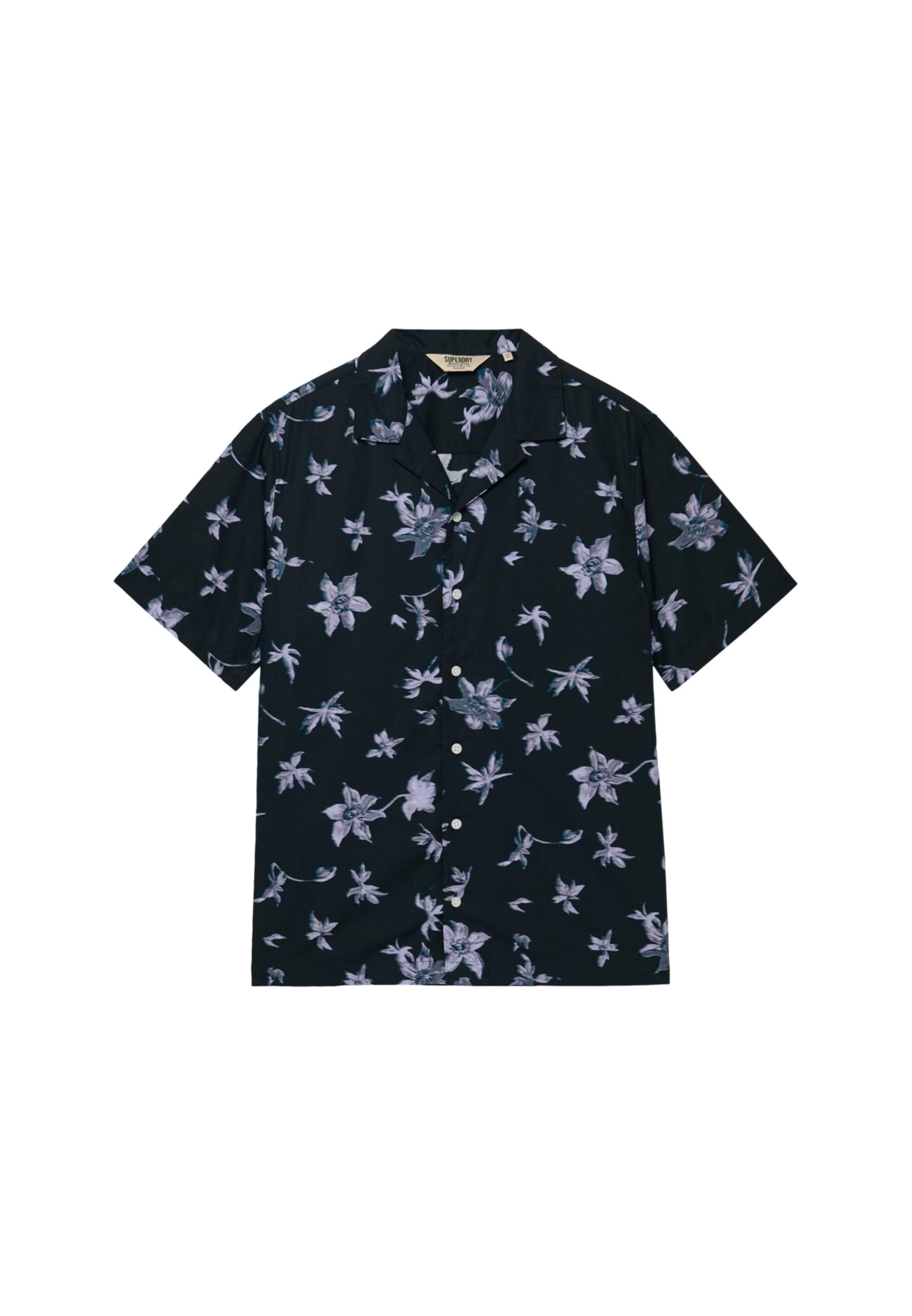 Superdry Men's Blue Flower Cabana Print Short Sleeved Shirt