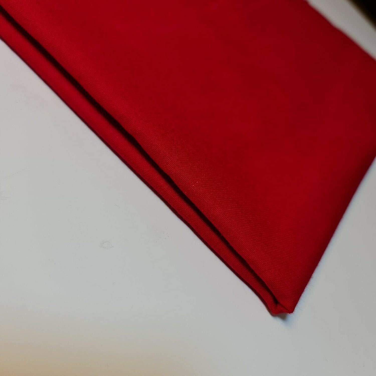 Tela de sarga lisa gruesa 100% algodón para perforar ropa de trabajo 150 cm de ancho (rojo, 5 metros)