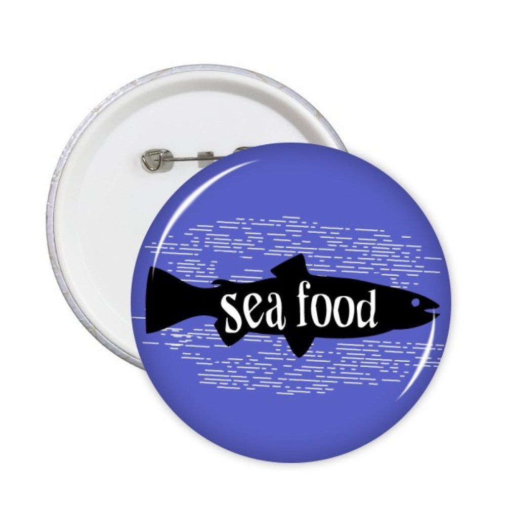 Pins Poisson Silhouette Ronde Badge Naturel Noir Décoration Vêtements S - 3