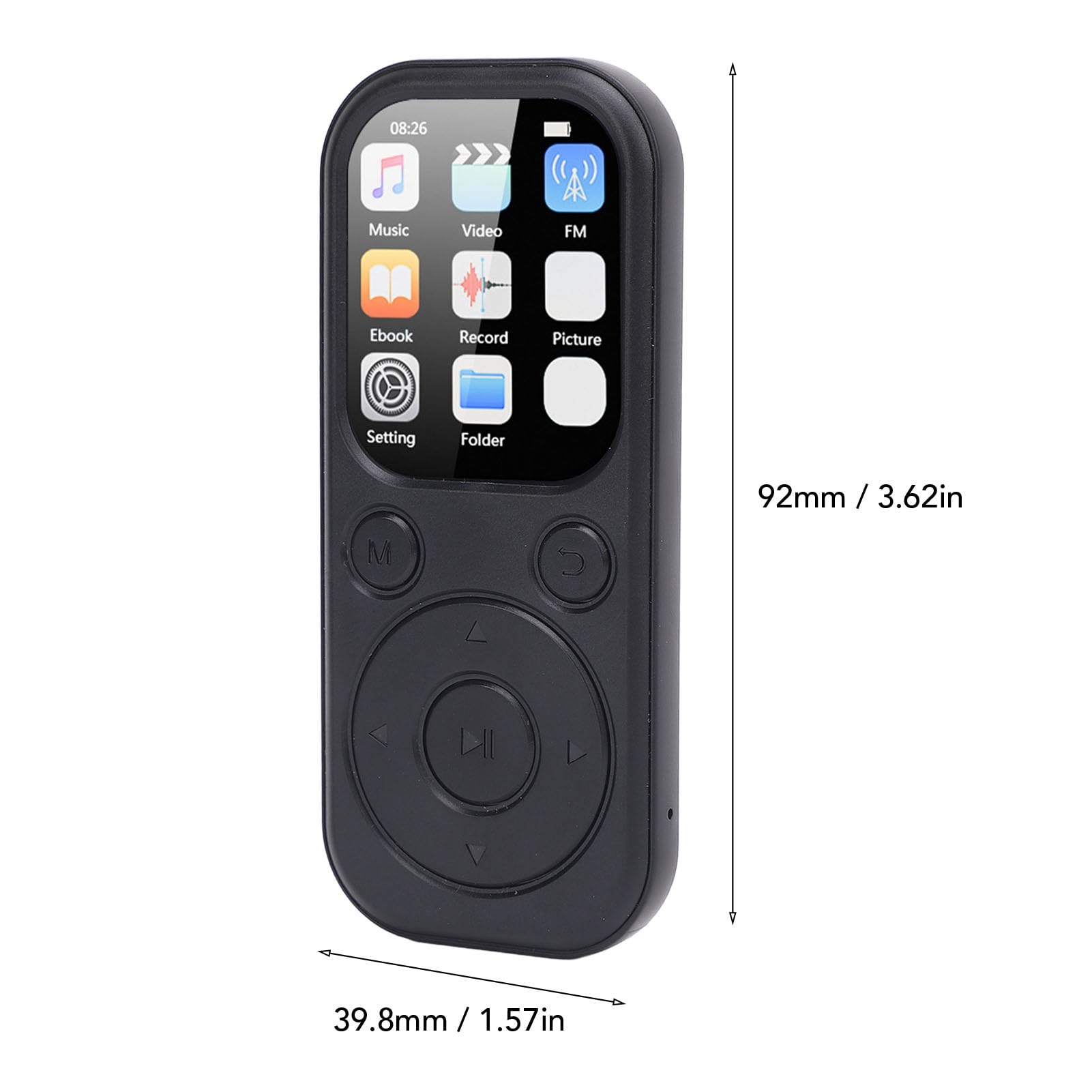 VBESTLIFE Lettore MP3 Bluetooth 5.4 con Supporto per Scheda di Memoria da 128 GB Suono HiFi Lettore Musicale Portatile con Schermo da 2,01 Pollici (Con scheda di memoria 64G)