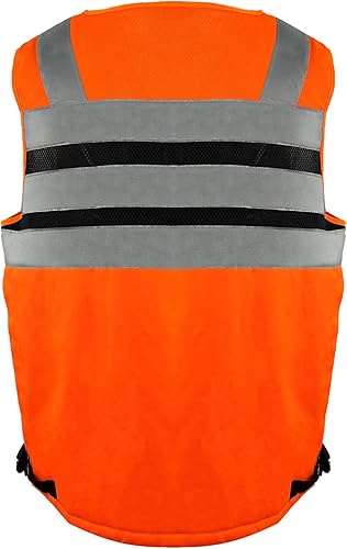 Miniatura 2 de SMASYS Chaleco de seguridad Hi Vis con cinta reflectante 3M, tejido de punto y tela Oxford con bolsillos, ropa de trabajo de construcción