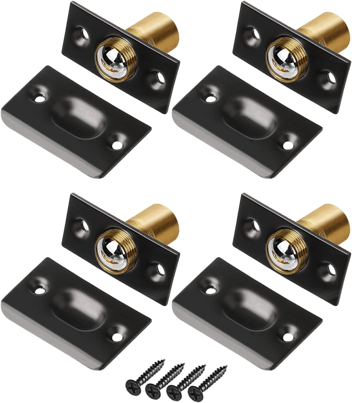 Ball Door Latches for Internal Doors Jiayi 4 Pack Roller Ball Door Catches Latch Adjustable Door Ball Latches Spring Ball Bearing Door Catch Door Hardware for Cupboard Closet Top of Door
