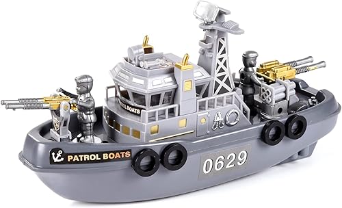 Juguete de barco de guerra para piscina, barco de juguete para niños, gran buque de guerra portaaviones de juguete en bañera, regalo para niños