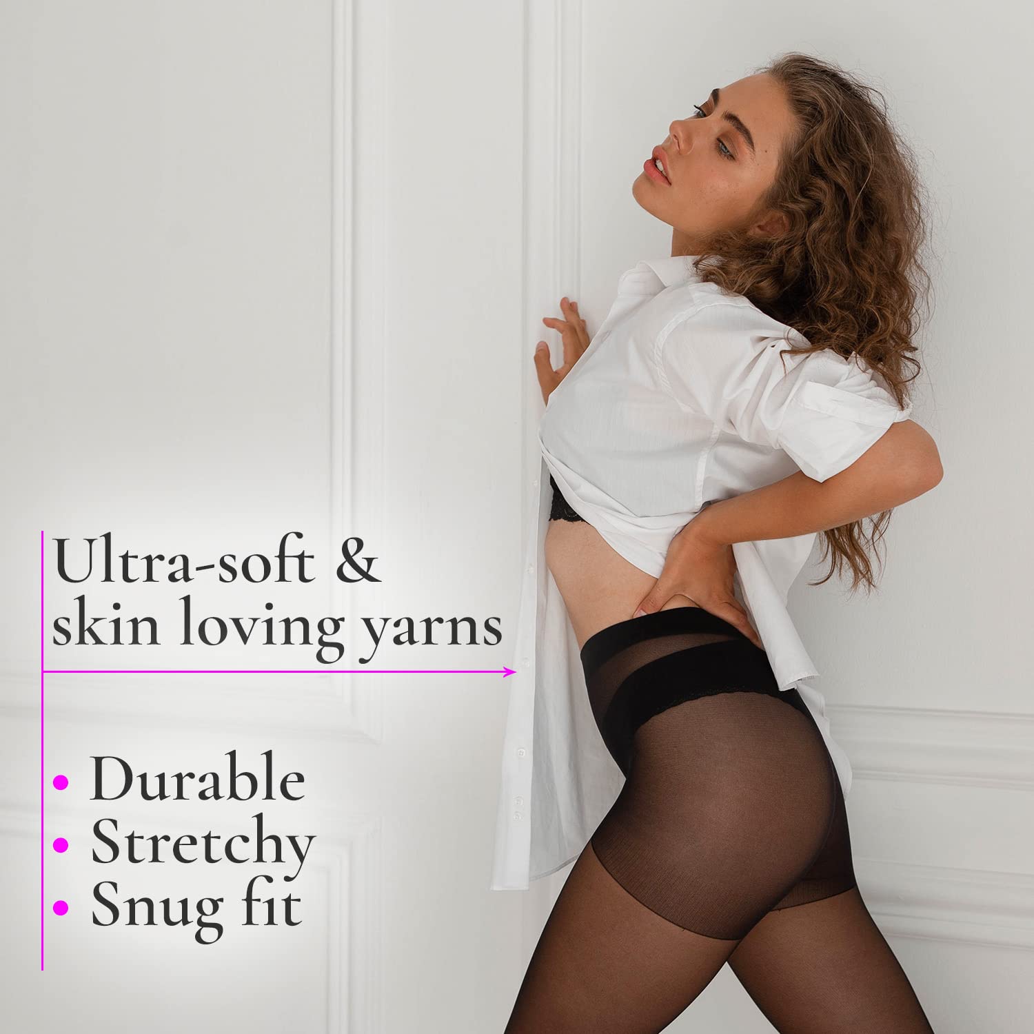 BANANALU Collants mats pour femme 20 deniers Multifibra avec soutien léger