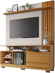 Estante Home Theater Artheo Cinamomo/off White para Tv até 55 - Hb Móveis