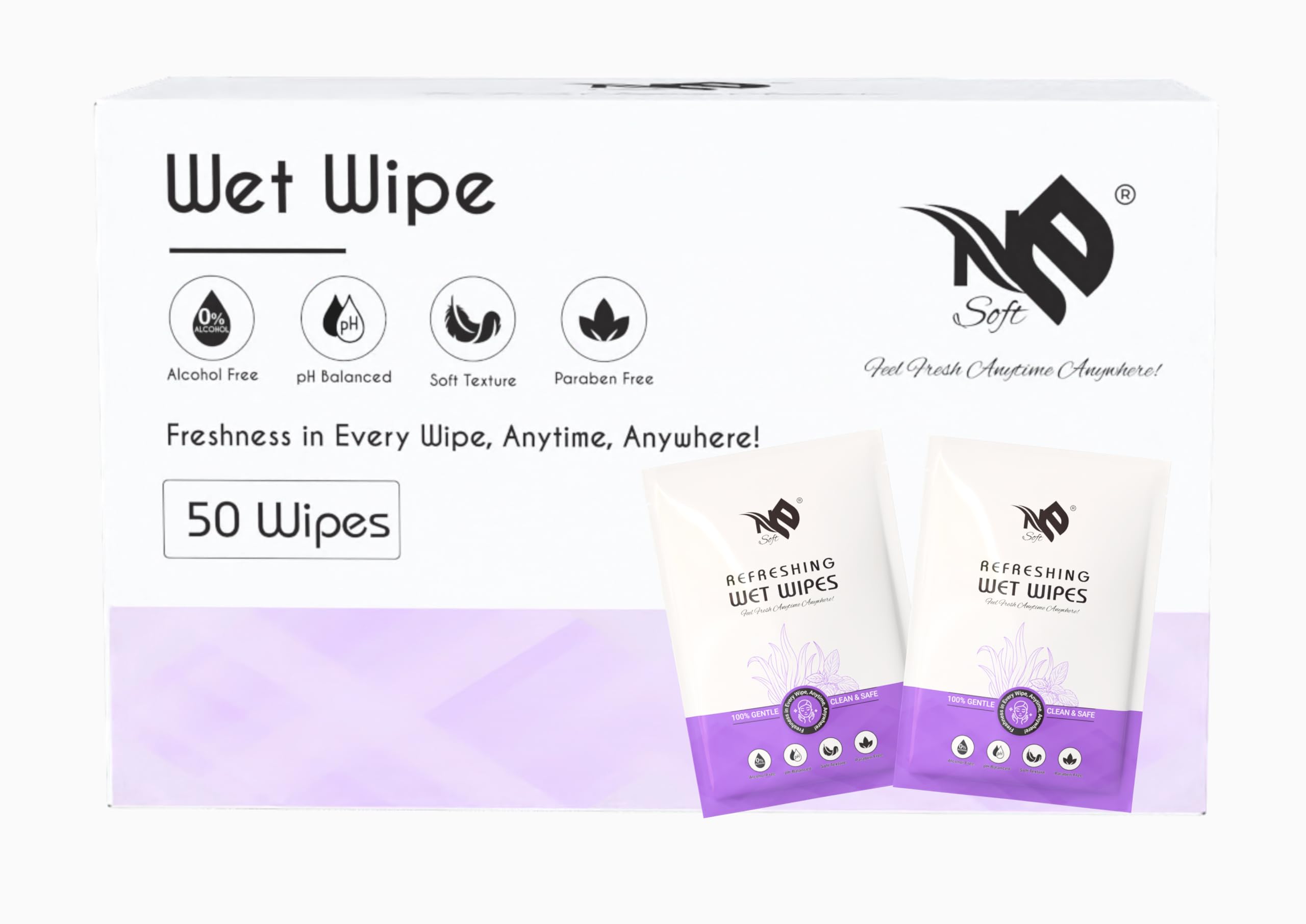 Wet Wipes | pH Balanced, Alcohol, Paraben-Free | Refreshing & Cleansing Wipe (50 Wipes)-image-45