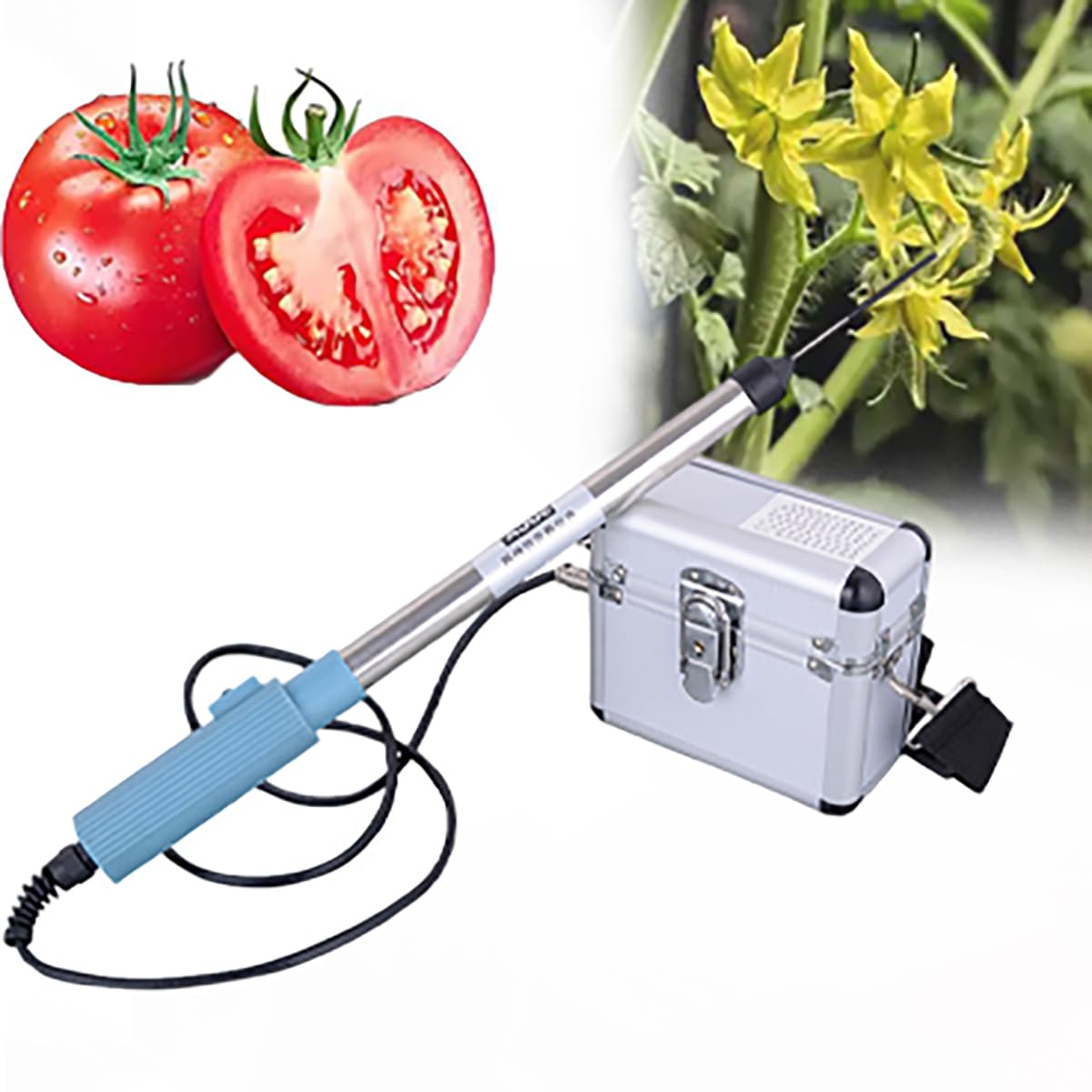 BOOZXCV Electric Tomato Pollinator, Portable Cordless Tool for Vegetable Pollination, 4800RPM for Cucumber, Pepper, and Strawberry
