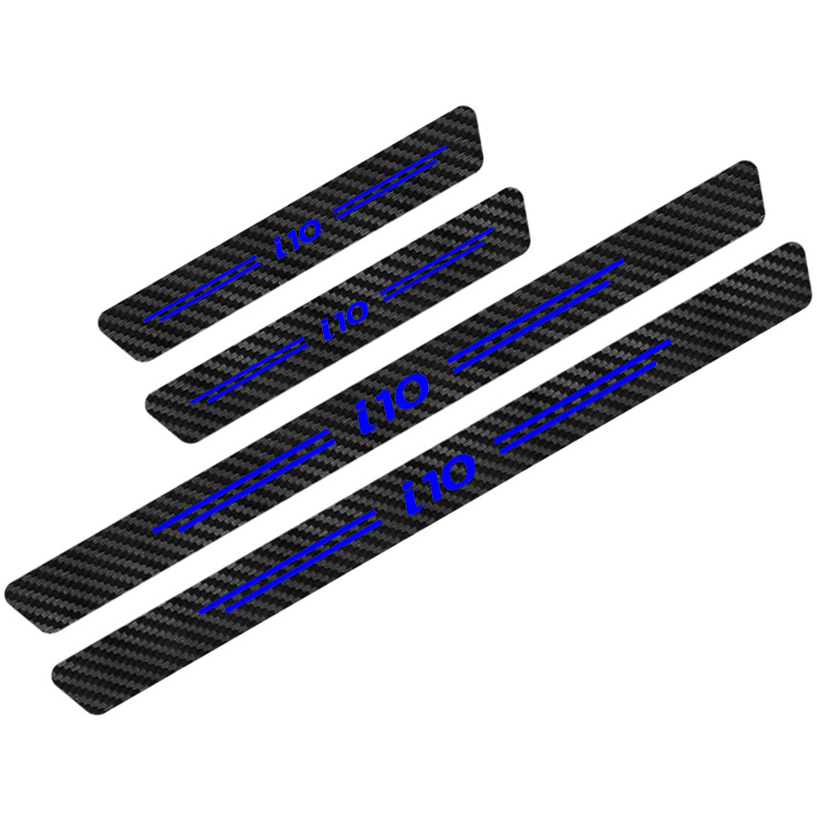 KLHYWEN 4 pcs Carbon Fiber Car Door Sill Protector Strips for Hyun-dai I10, Welcome Pedal Guard Kick Plates Sticker Threshold Cover Auto Decorative Accessories,Blue