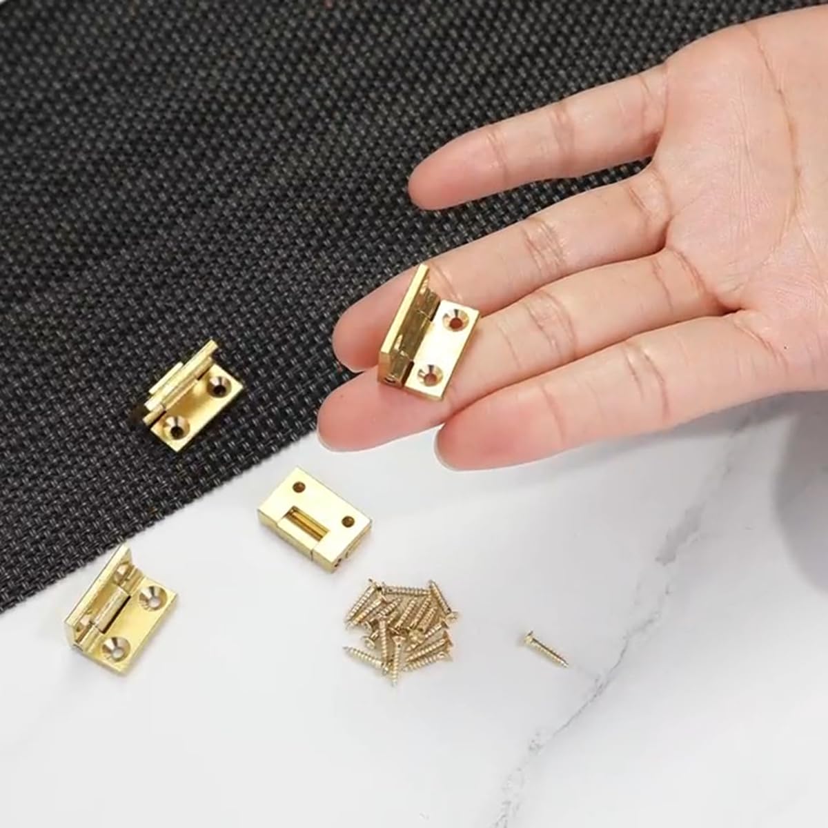 Mini Brass Hinges - Jewelry Box & Craft Supplies -3