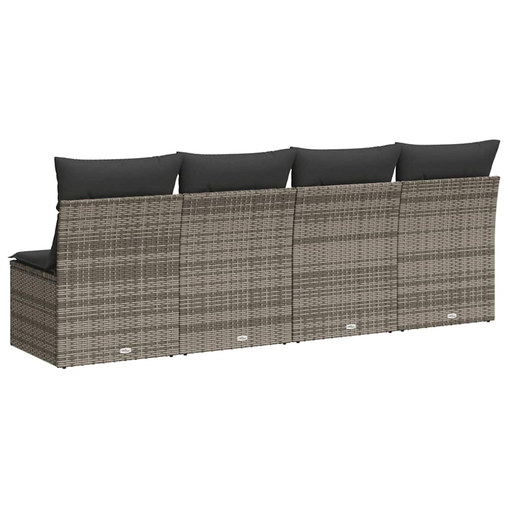 Générique Canapé de Jardin 4 Places avec Coussins Gris résine tressée,Meubles,Mobilier de Jardin,Sièges de Jardin,Canapés de Jardin,366116