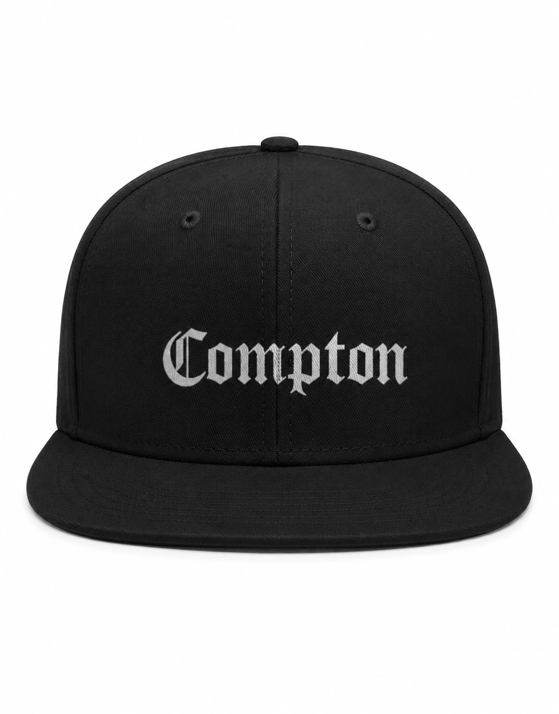 Compton OG White Gothic Lettering West Coast Streetwear Unisex Snapback Cap-image-3