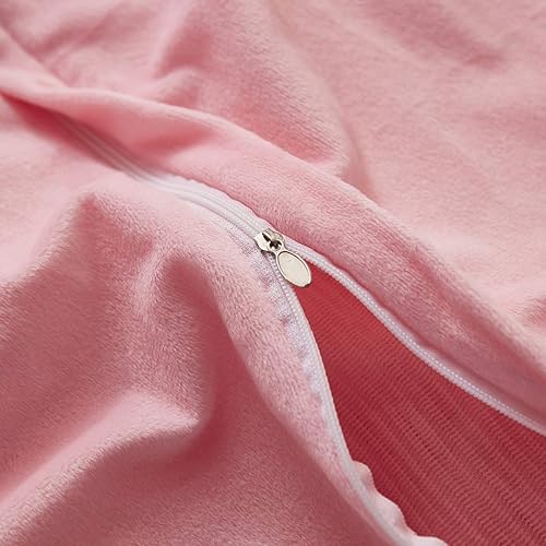 Miniatura 5 de Uhamho - Juego de 2 fundas de almohada de piel sintética y terciopelo suave con cierre de cremallera