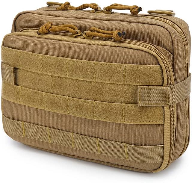 Outdoor Sports Airsoft Gear Molle Assault Combat Hiking Backpack Tactical Vest Accessory Camouflage Pack Kit Medical Pouch Bag - Tan