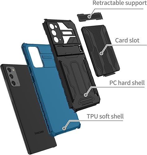 Vista 19 de Asuwish Funda de teléfono para Samsung Galaxy Note 20 Glaxay Note20 5G con protector de pantalla de vidrio templado y soporte para tarjeta de Rosado