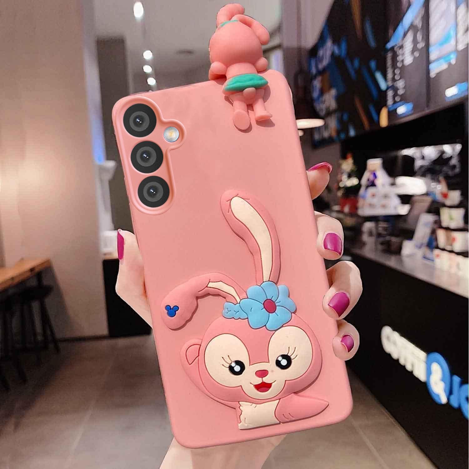 KC Back Cover for Samsung Galaxy A55 5G - Cute Greeting Rabbit Peeking Cartoon Soft Silicon Soft Silicone Case (Pink) (B0D31W4DPW) Amazon Price History, Amazon Price Tracker