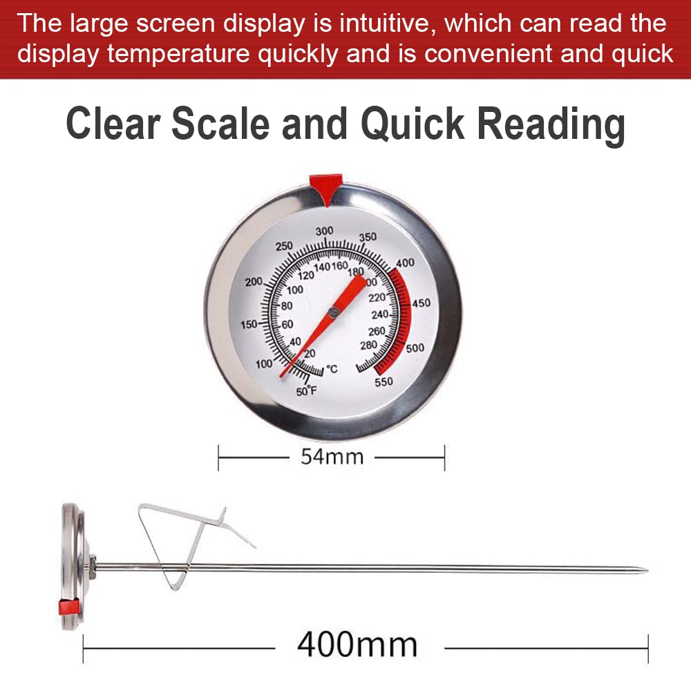 Smgda Deep Fry Candy Thermometer with Stainless Steel Probe Instant Read, Beef Meat Cooking Dial Thermometer 16