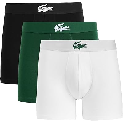 Lacoste 3-pack Stretch Jersey Boxer Briefs white/green/black