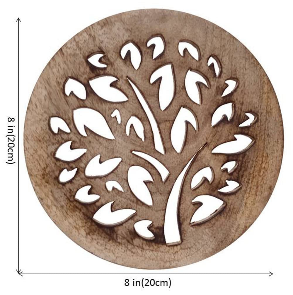 Purpledip Wooden Teapot Trivet - Hand Carved Hot Pad, Coaster, Or Wall Decor, 7.5x7 Inches
