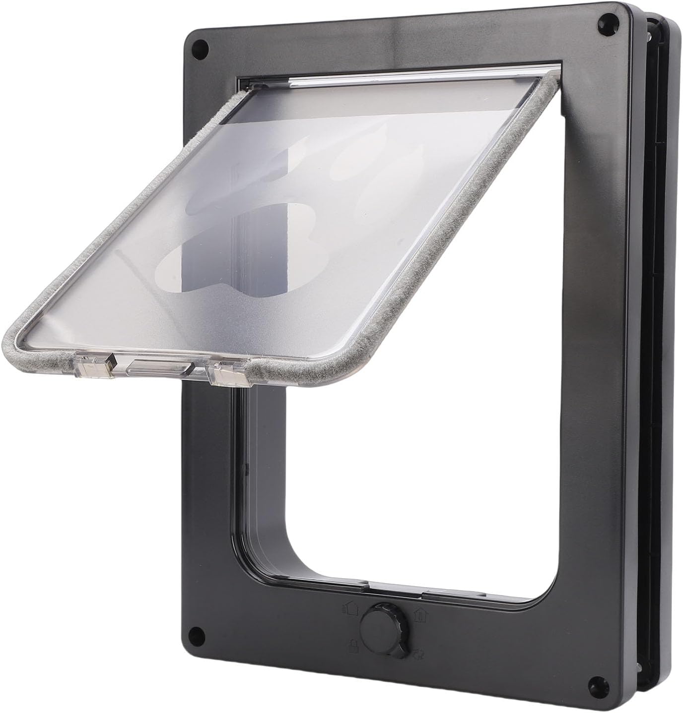 HEEPDD Pet Door for Cats Small Dogs, Magnetic Closure Cat Flap with Lock for Interior Exterior Doors Walls Weatherproof Easy Install Kit for Pets Up to 20 lbs (Black)