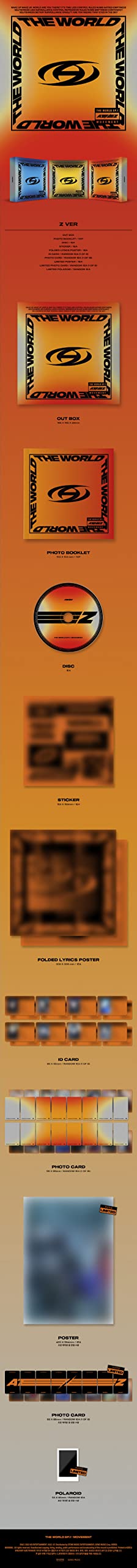 ATEEZ [ THE WORLD EP.1 : MOVEMENT ] 8th Mini Album [ SET : A + Diary + Z Ver. ]