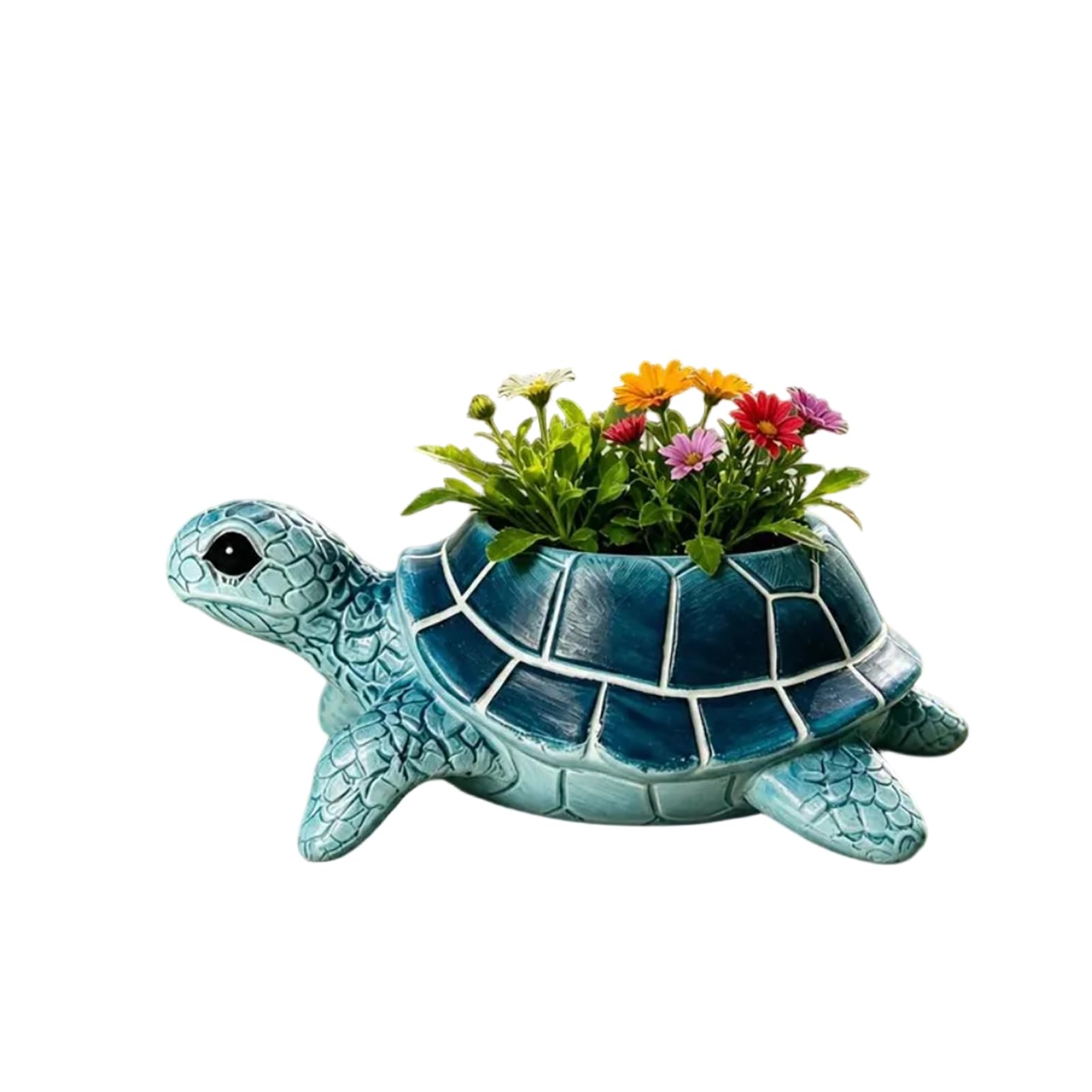 matumou Cute Sea Flowerpot, Resin Blue Planter, Decorative Plant Pot for Succulents Indoor Outdoor Decoration