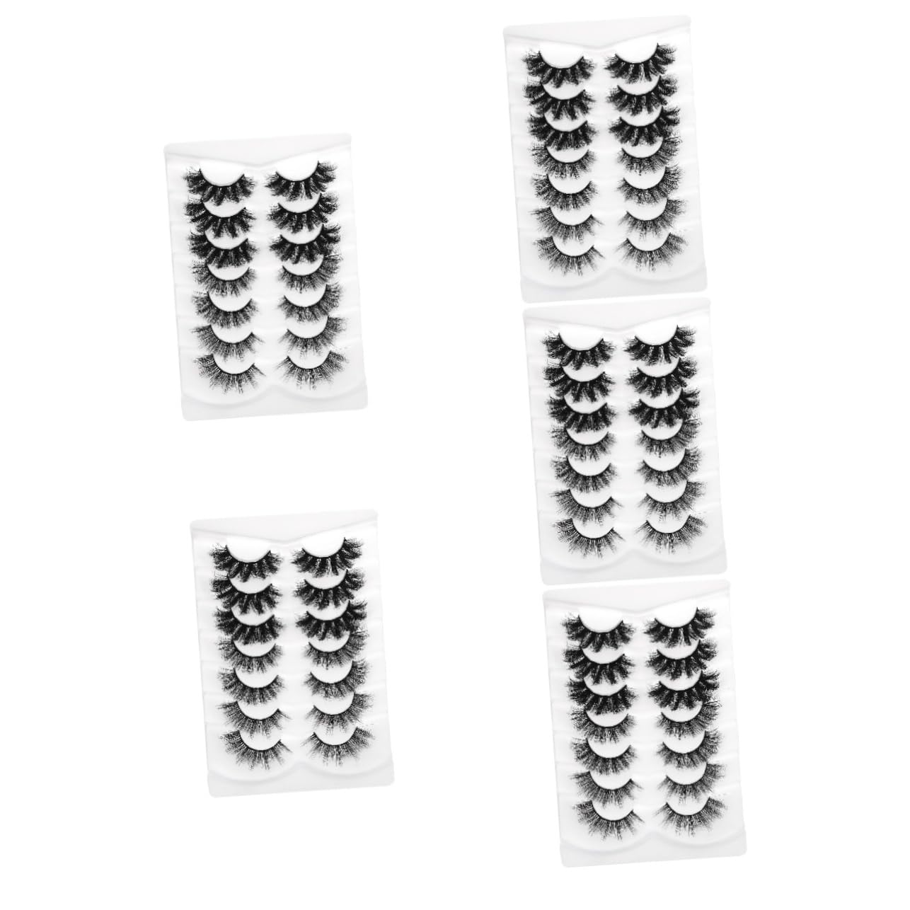 Beavorty 5 Set Di Ciglia Finte A Lunghezza Intera Effetto Vaporoso Per Il Trucco Femminile 7 Paia*5