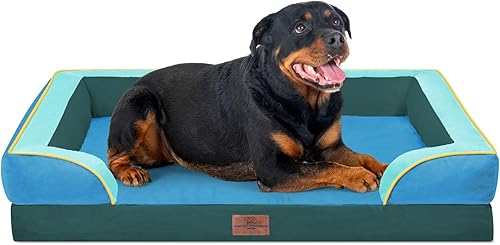 Miniatura 210 de Comfort Expression - Cama ortopédica perros pequeños, 20 x 14 pulgadas, impermeable, espuma soporte cartón de huevo, cojines extraíbles, sofá con