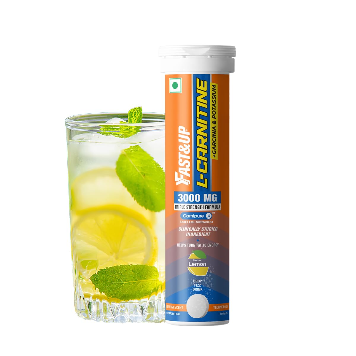 L Carnitine 3000mg Effervescent Tablets | Triple Action L Carnitine Supplement with Garcinia Cambogia & Potassium | Fat Burner for Weight Loss, Energy & Lean Body | Lemon Flavour, 10 Tabs (Pack of 1)