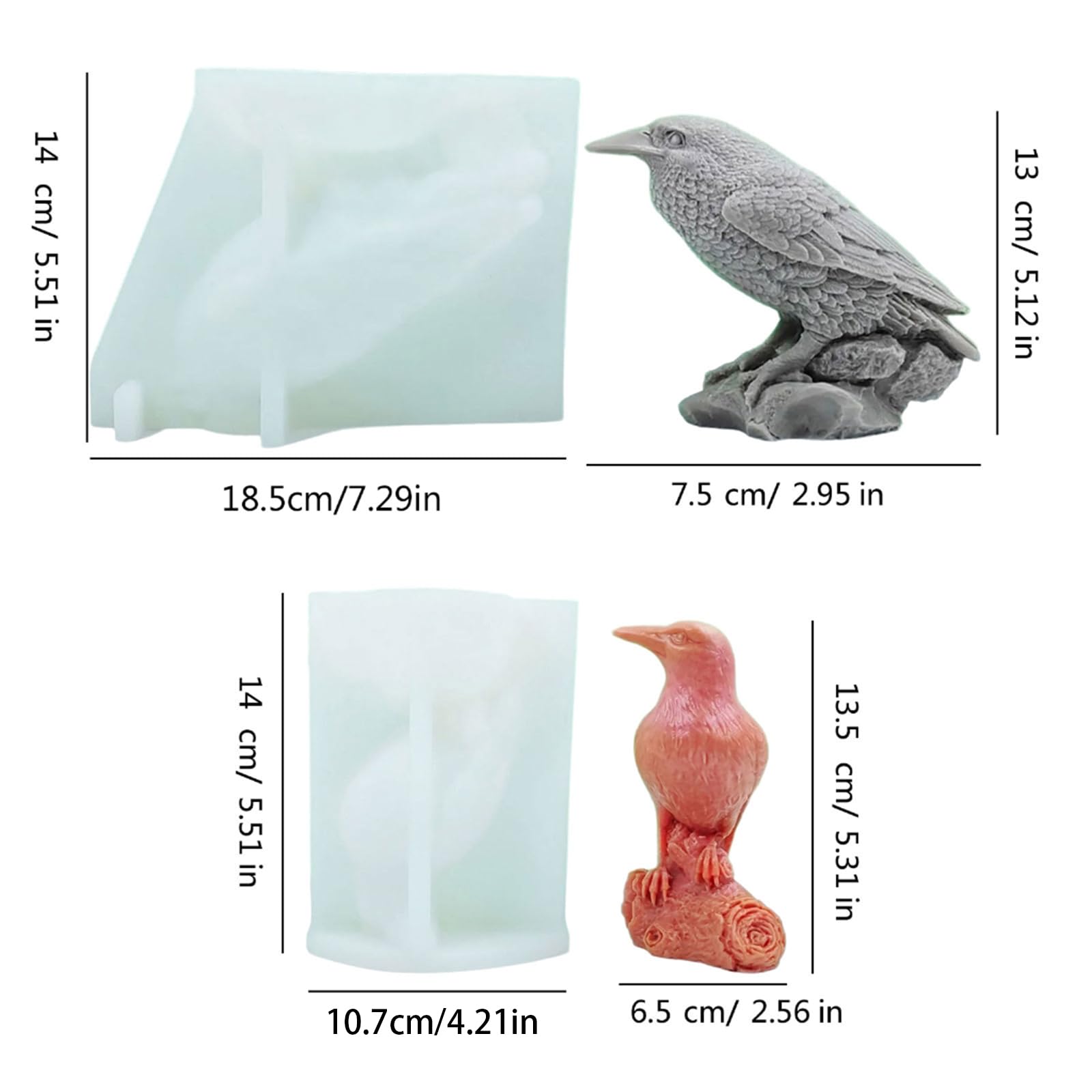 Moldes de silicona para Halloween, moldes para velas de cuervo 3D, moldes para velas perfumadas, moldes artesanales, decoraciones de Halloween