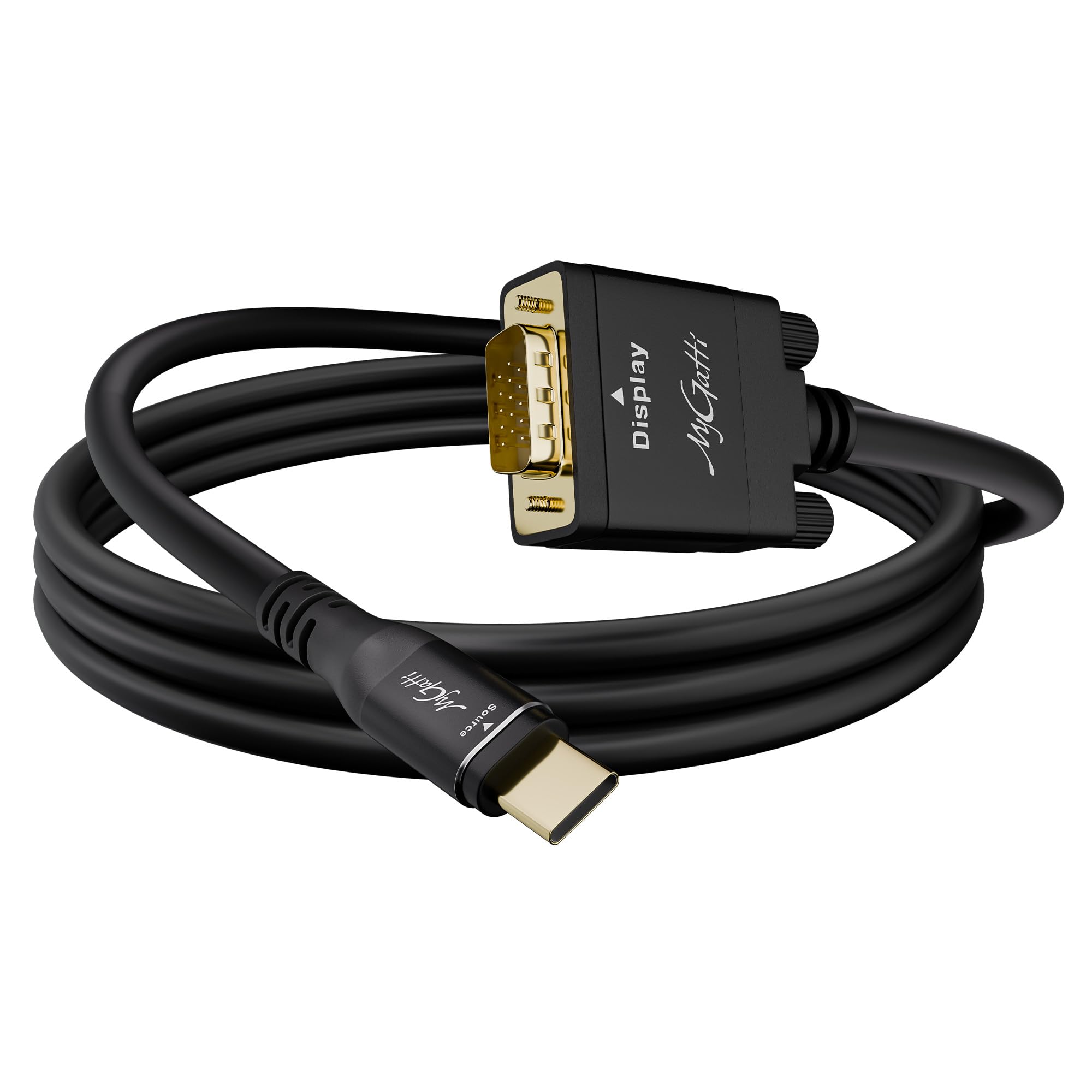 Kabel USB C na VGA 1,5 m, wtyczka USB typu C do wtyczki VGA, kabel adaptera 1080p, kompatybilny z iPhone 17/16/15 Series, MacBook Pro/Air, iPad Pro, iMac, Galaxy S24, XPS, Surface Book 3 itd.