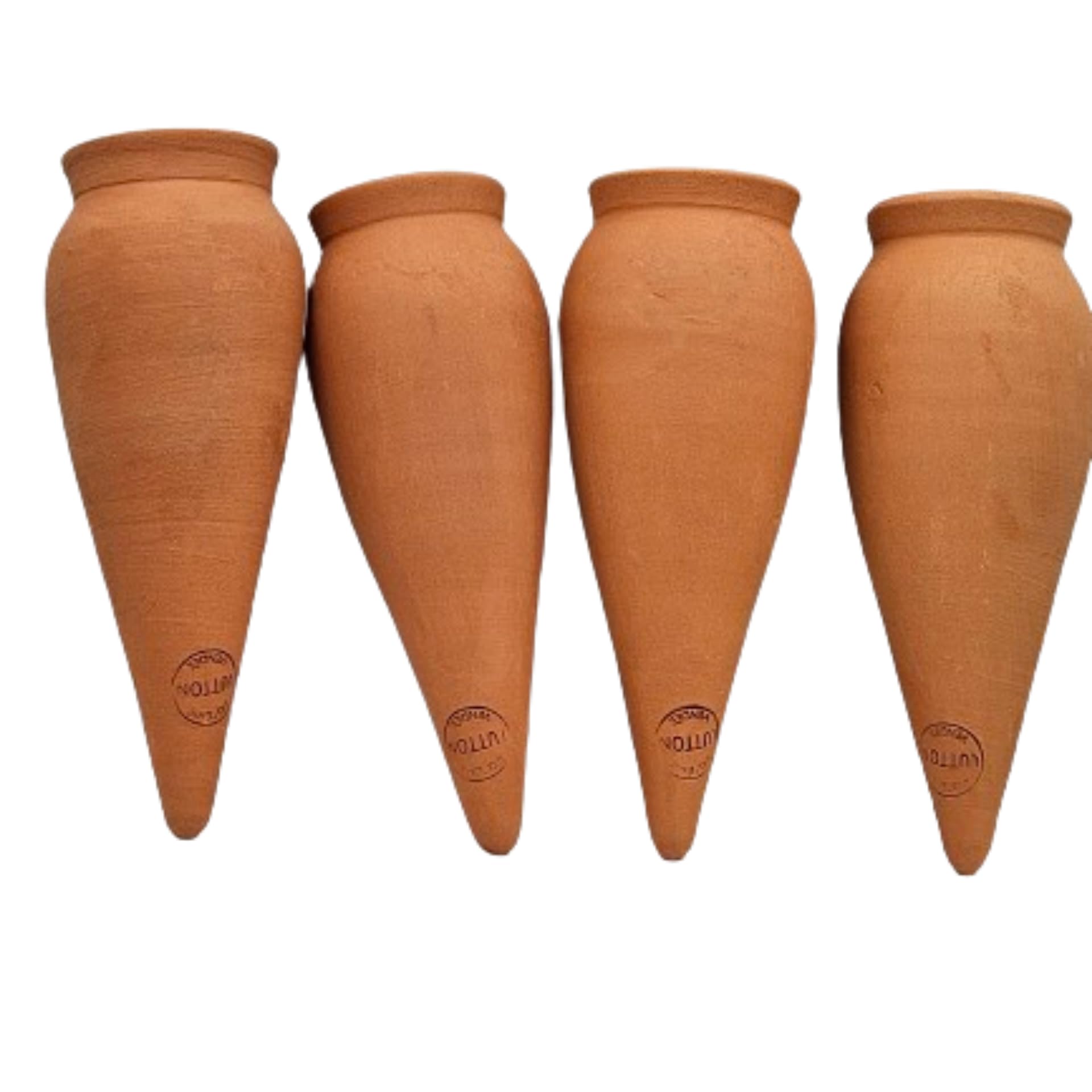Ollas Lutton Cones en Argile d'arrosage, 4 Oyas à Planter en Terre Cuite, compatibles avec des Bouteilles d’1L