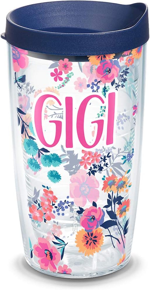 tervisGigi Dainty Floral Insulated Tumbler with Wrap and Lid, 16 oz - Tritan, Clear