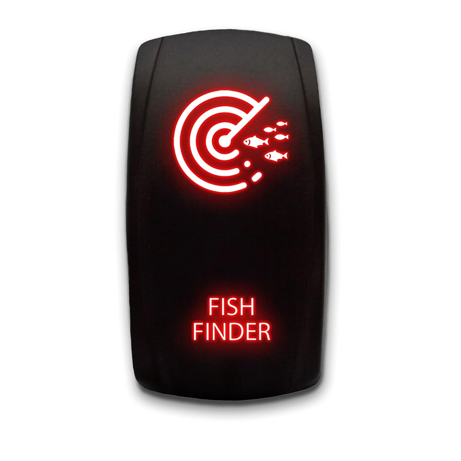 Fish Finder Laser Etched 5-Pin Single Pole Single Throw Vertical Rocker Switch ON-Off SPST Toggle Switch 20A 12V, Orange