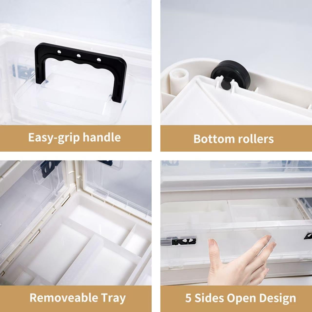 Multifunctional Craft Storage Box | 20 Qt Storage Bins with Lids | Portable Stackable Storage Box & Sewing Box for Playdoh, Art Supplies, Puzzle Organizers and Storage