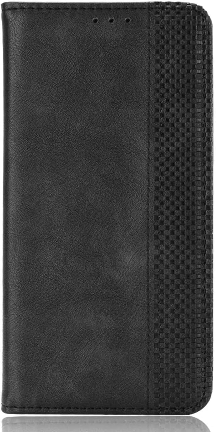 Case for TCL NxtPaper 70 Pro 5G, Shockproof Premium PU Leather+Soft TPU Silicone Cover, Wallet Case Stand Card Slots Magnetic Snap RFID Blocking Case, Black